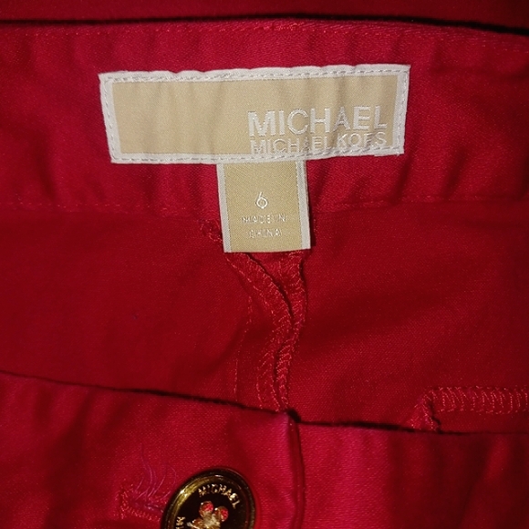 Michael Kors Red Straight Slim Pants - Picture 5 of 5